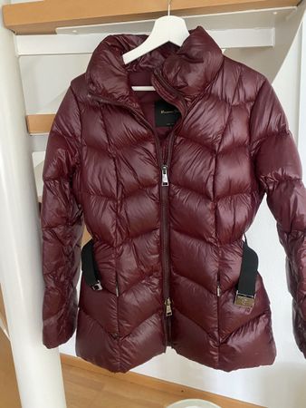 Massimo Dutti Down Jacket Burgundy Size M Belt Included
