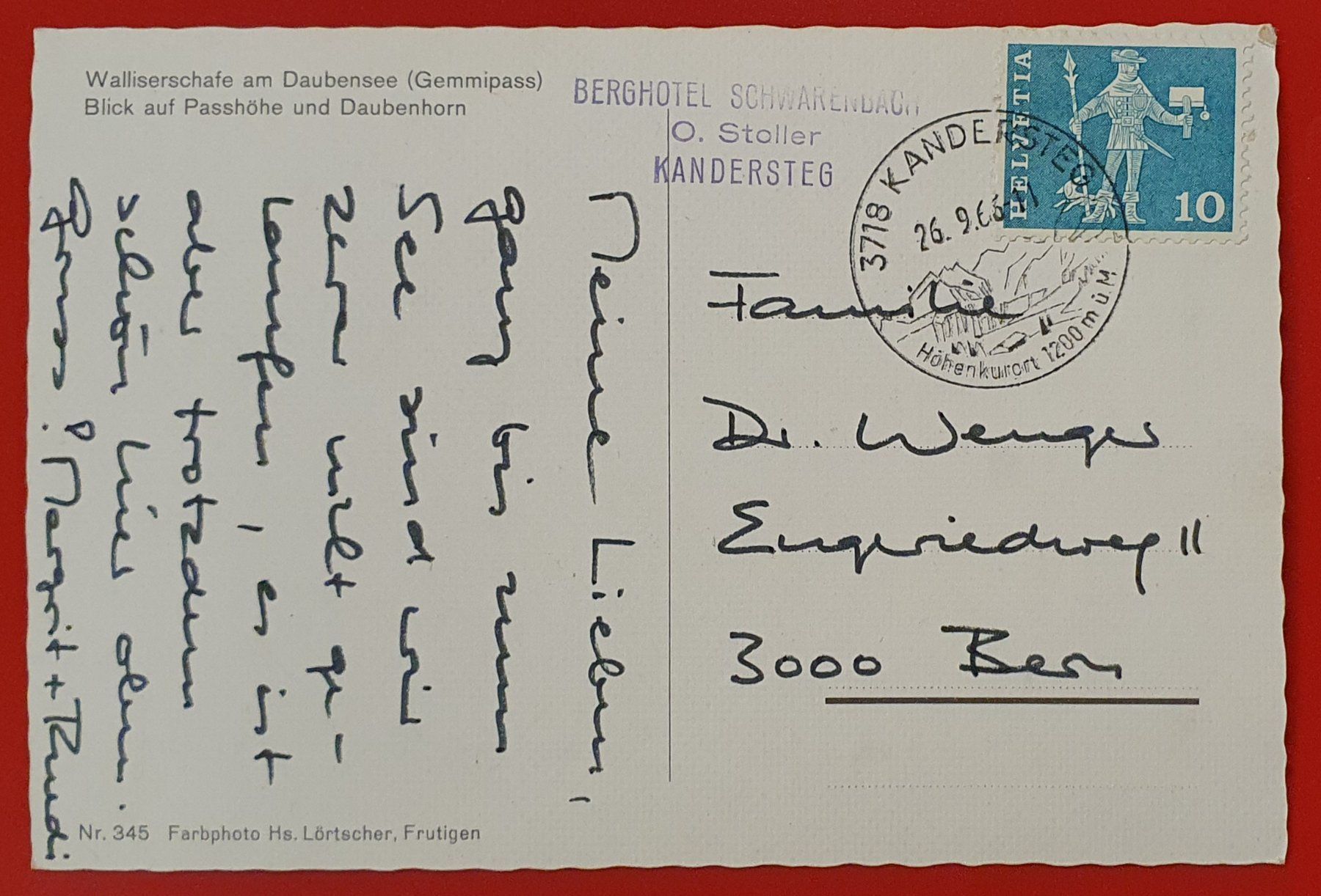 Cartoline postali: Walliserschafe am Daubensee 1966 – Usato da Kreuzlingen venduto da Rschweiz1 1