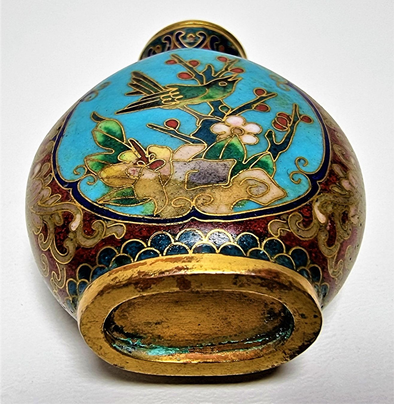 Tutte le decorazioni: Antike Cloisonné Schnupftabakdose mit Deckel, China – Usato da Emmenbrücke venduto da Lenssen 3