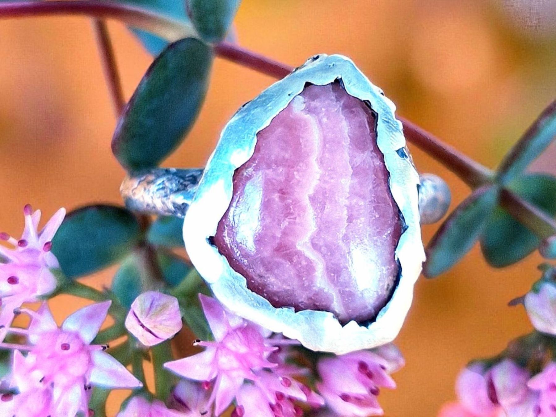 Anelli: Statement-Ring Silber mit Rhodochrosit, Grösse 56 – Nuovo e nell'imballaggio originale da Aarau venduto da Schmuckhoehle_MD 1