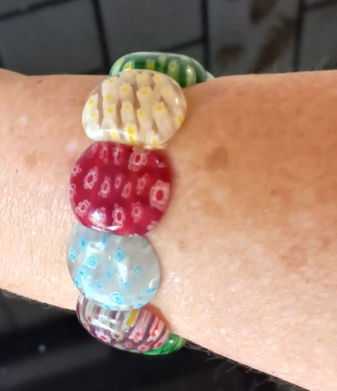 Murano Bracciali & Braccialetti: Armband Murano Glas farbig Millefiori  – Usato da Buchs AG venduto da Dzirul 5