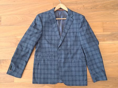 Anzug Karro Hose Sakko Grösse 50/52 dunkelblau/Grau