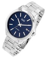 Q&Q by Citizen® Herrenuhr 44 mm Blau Silber 5 Bar Datum NEU