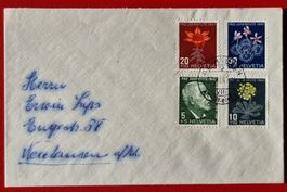 PRO JUVENTUTE SATZBRIEF 121 -124 NEUHAUSEN SCHAFFHAUSEN 1947