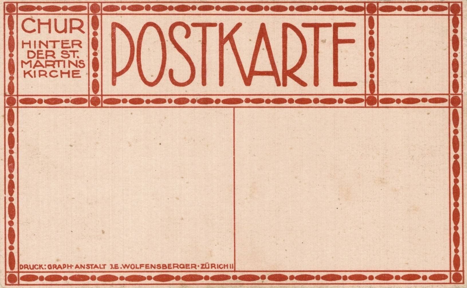 Cartoline postali: Alte Ansichtskarte Chur, Hinter der St. Martins Kirche! – Usato da Luzern venduto da Kartenansicht 1