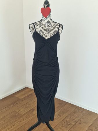 Tolles Damenkleid Weekday schwarz Grösse M mit Raffung neu