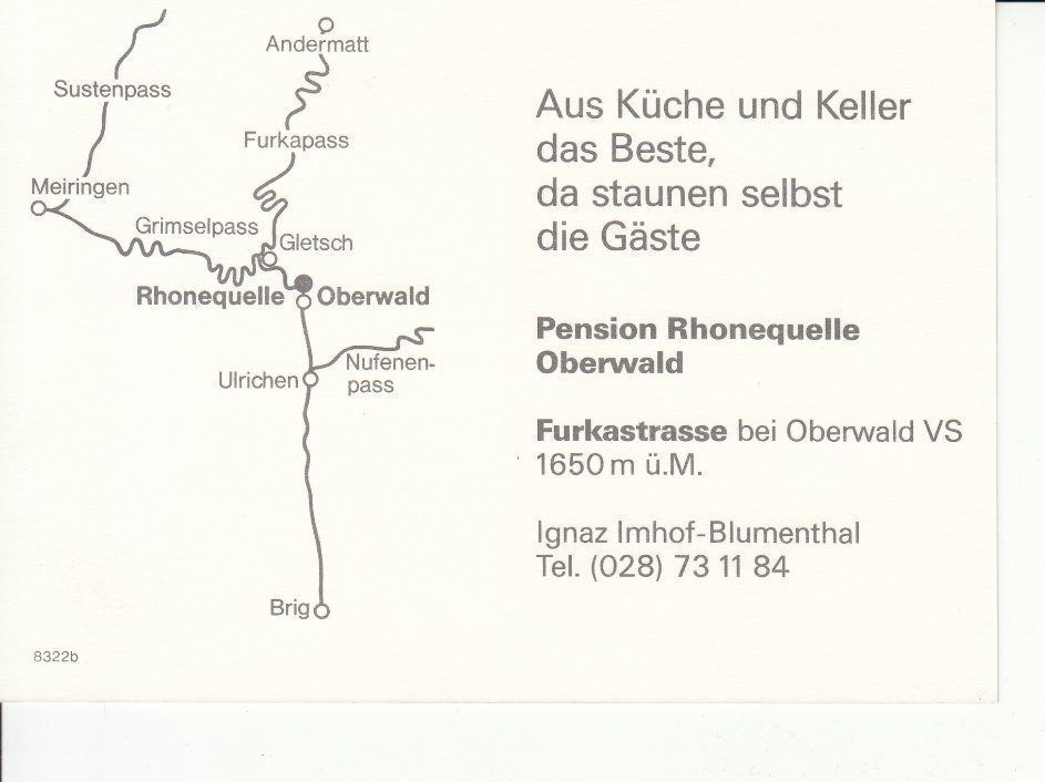 Cartoline postali: Oberwald Rhonequelle, um 1990 – Usato da Bürglen TG venduto da StampGraf 1