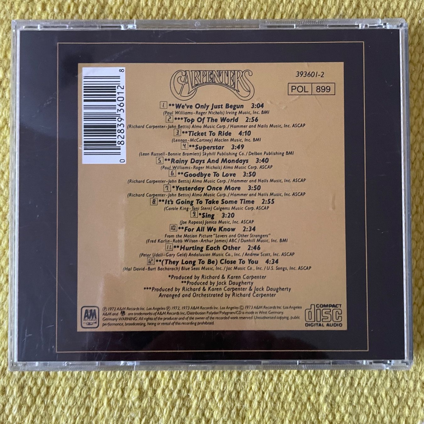 CDs: CARPENTERS-THE SINGLES 1963-1973 – Gebraucht aus Rorschacherberg von CD-Roli 1