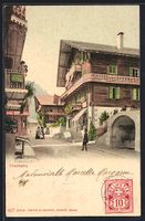 Champéry, Ortspartie mit Holzhäusern