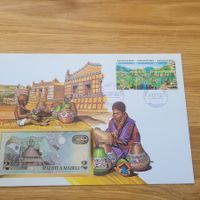 Banknoten Brief - Lettre avec billet de banque Lesotho