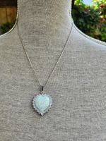 Echt Silber Kette mit Modeschmuckanhänger künstlicher Opal