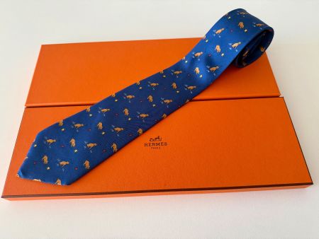 Cravate HERMES-Paris „Barking Dog“ - avec box original