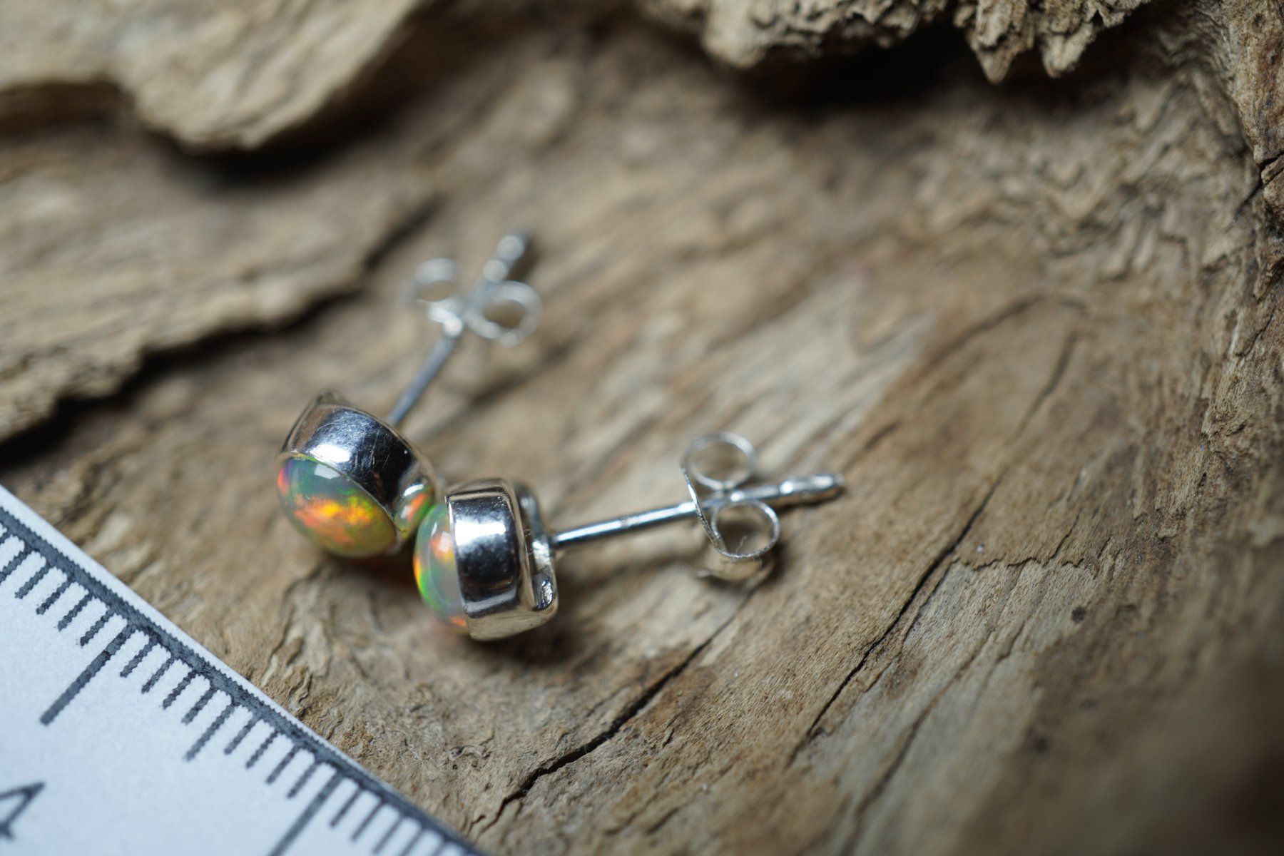 Orecchini pendenti & Orecchini a lobo: Opal   Rund   5mm  Farbig  Ohrstecker   925 Silber – Nuovo e nell'imballaggio originale da Balgach venduto da top_silver 5
