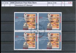 2005 "Zentrum Paul Klee Bern" - Viererblock, gestempelt