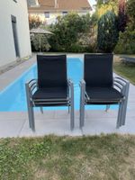Fauteuil de jardin aluminium et textile noir bon état