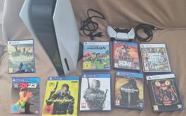 Playstation 5 mit Spielen und Controller guter Zustand