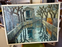 SUTER-MORAND Esther Kanal Provence Oelbild sign