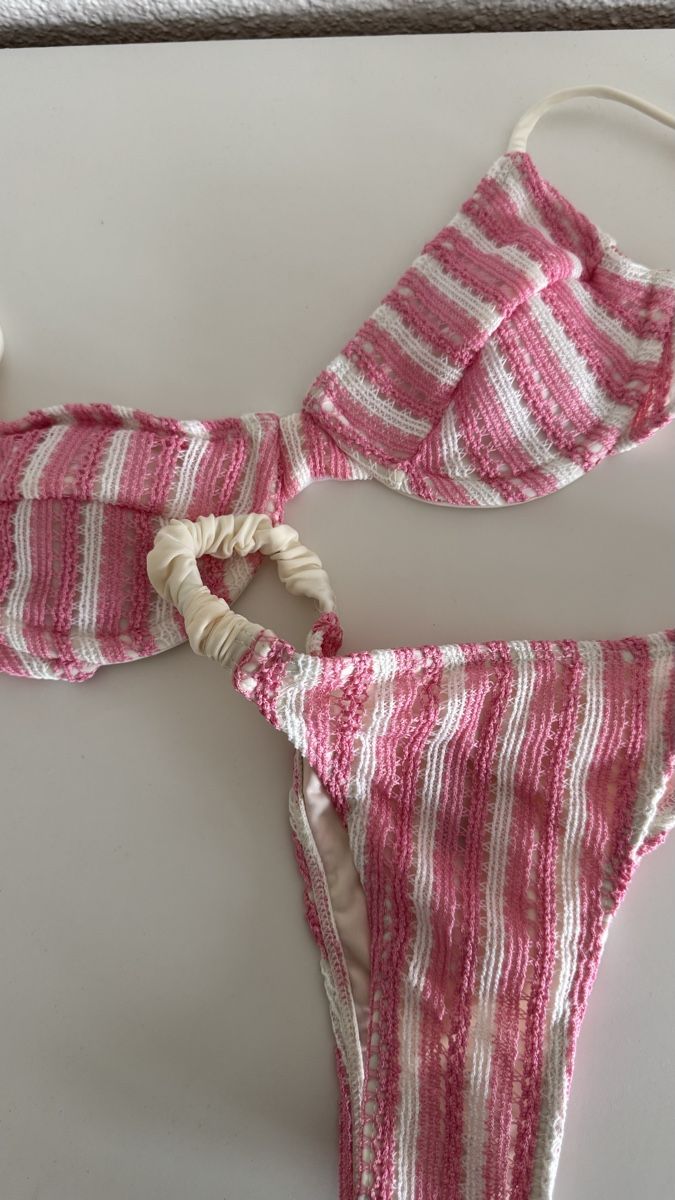 Costumi da bagno & Bikini: Bikini set pink white striped size XS new – Nuovo e nell'imballaggio originale da Dübendorf venduto da maf_6tqh
