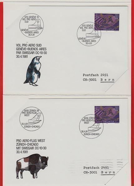 Tutti i francobolli: 1981  5  Teiliges Set mit 5 Spezial Flügen – Nuovo (secondo la descrizione) da Adliswil venduto da Aenti 4