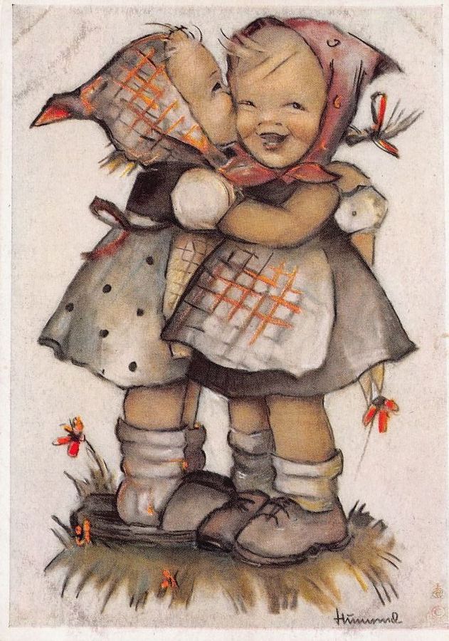 Ansichtskarten: Kunst-AK, B. Hummel, Der Kuss – Gebraucht aus Frauenfeld von POML