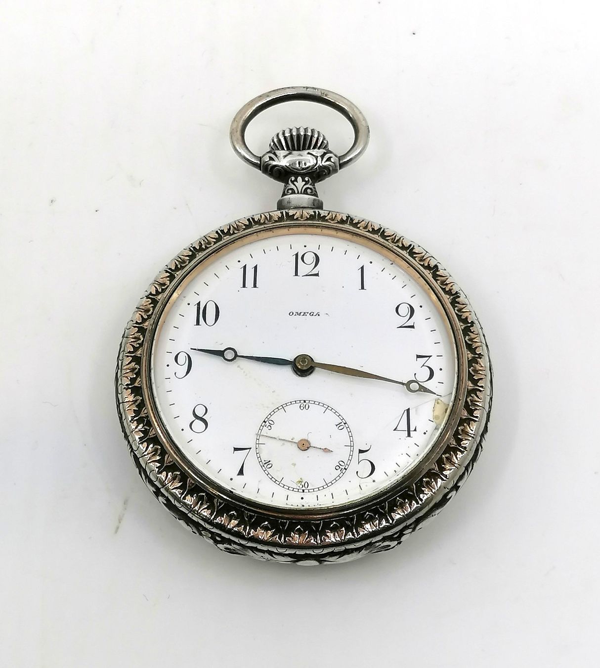 Omega Orologi: Omega Lépine Taschenuhr Silber Wanderer-Motiv – Usato da Reinach BL venduto da fliegenrolli