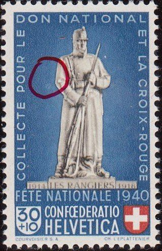 Tutti i francobolli: 6.3.** Ret. hell umrandeter Fleck rechts des P von Pour – Nuovo (secondo la descrizione) da Spreitenbach venduto da Lienbi01 1