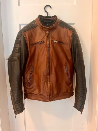 Motorradjacke Helstons Leder braun Grösse M