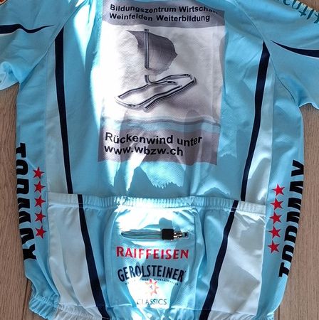Radtrikot Gerolsteiner kurzarm hellblau neuwertig