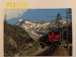 alte Ansichtskarte Furka-Oberalp-Bahn bei Gletsch