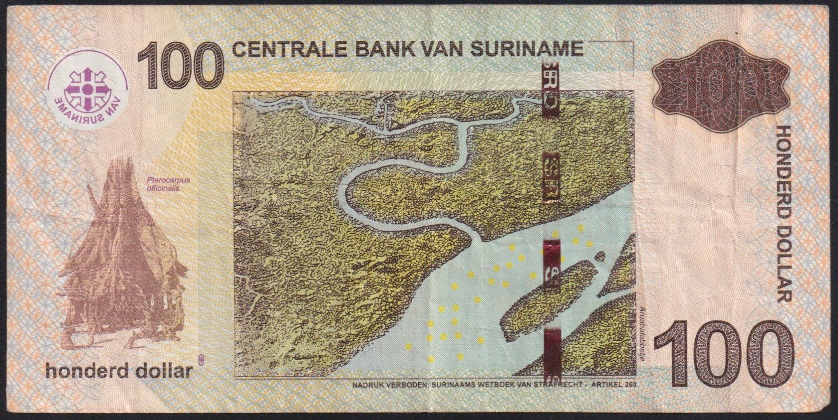 Billets de banque: Suriname 100 Dollar 2020 – D'occasion à Brugg AG par banknoten_muesli 1