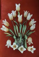 Italienische Wandlampe mit Tulpen Murano-Glas