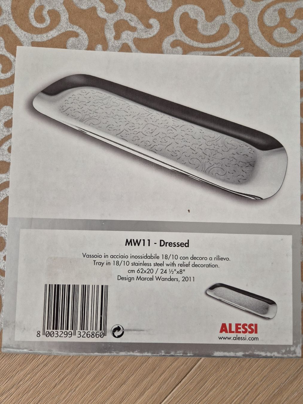 Alessi Tutte le decorazioni: Edelstahl Tablett Alessi – Nuovo e nell'imballaggio originale da Wittenbach venduto da Pirufa 2