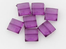 7 x facettierte Acryl Perlen quadratisch lila 20mm x 20mm