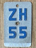 ZH 55 - VELONUMMER - FAHRRADSCHILD - PLAQUE DE VELO - ZH 55