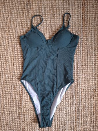 Maillot de bain 1 pièce vert foncé M