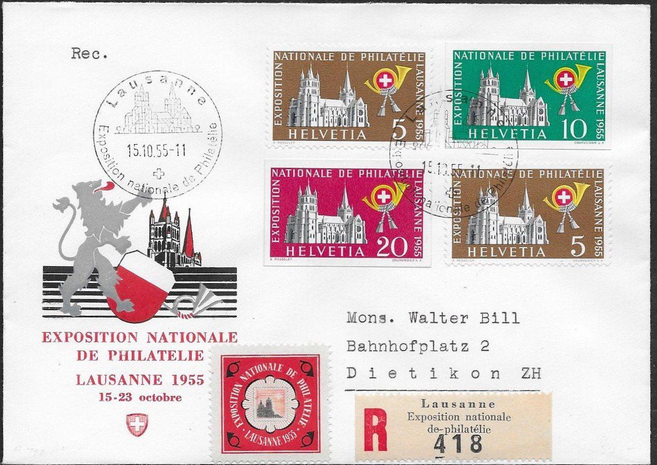 Alle Briefmarken: 1955 CHARGE Lausanne Block-AUSSCHNITTE + Normalmarke ab 1.- – Gebraucht aus Zürich von Zueri50