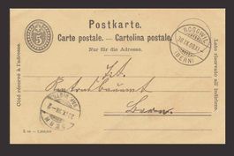 Postkarte Ganzsache 1908 Stempel Roggwil Bern