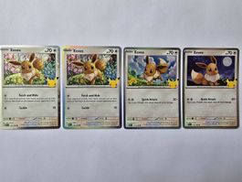 Pokémon 30th Celebration – Eevee Set 4 Karten EN 🇬🇧