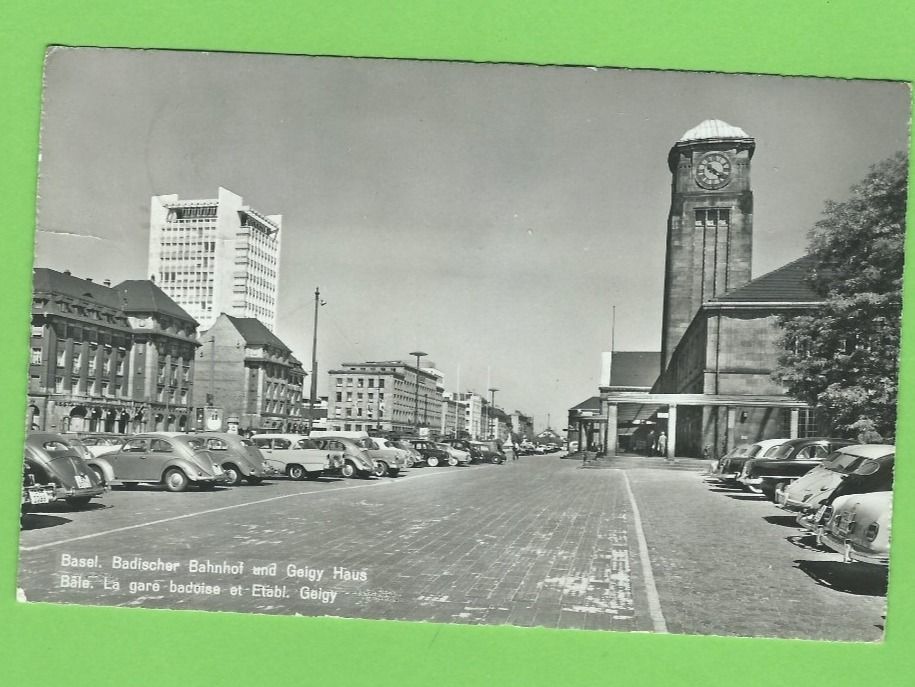 Ansichtskarten: Badischer Bahnhof und Geigy Haus – Gebraucht aus Zürich von t24_de