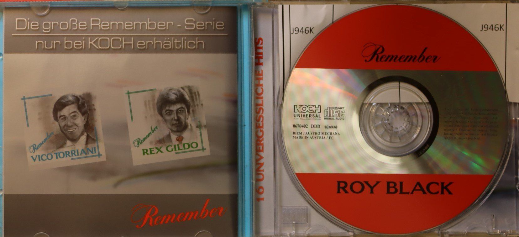 CD: Roy Black -Remeber – Usato da Luzern venduto da CONTENTI 1