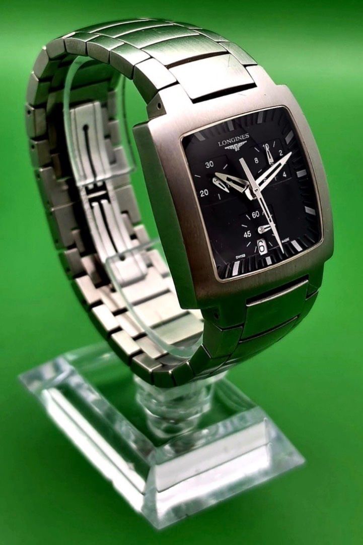 Longines Orologi: LONGINES OPOSITION SQUARE CHRONOGRAPH DATE ALL STAINLESS STE – Usato da Neftenbach venduto da Taschen-Uhren 2