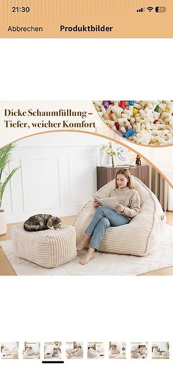 Poltrone: Sitzsack mit hocker – Usato da Bühler venduto da kri_yc2x 2