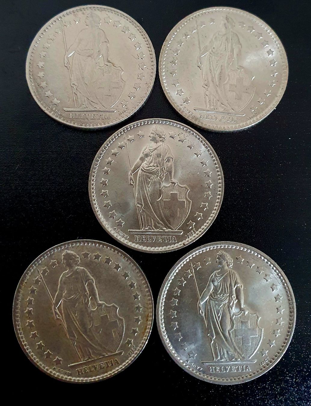 Toutes les monnaies: 5 x 1 Fr. Silber – D'occasion à Egerkingen par Acc1 1