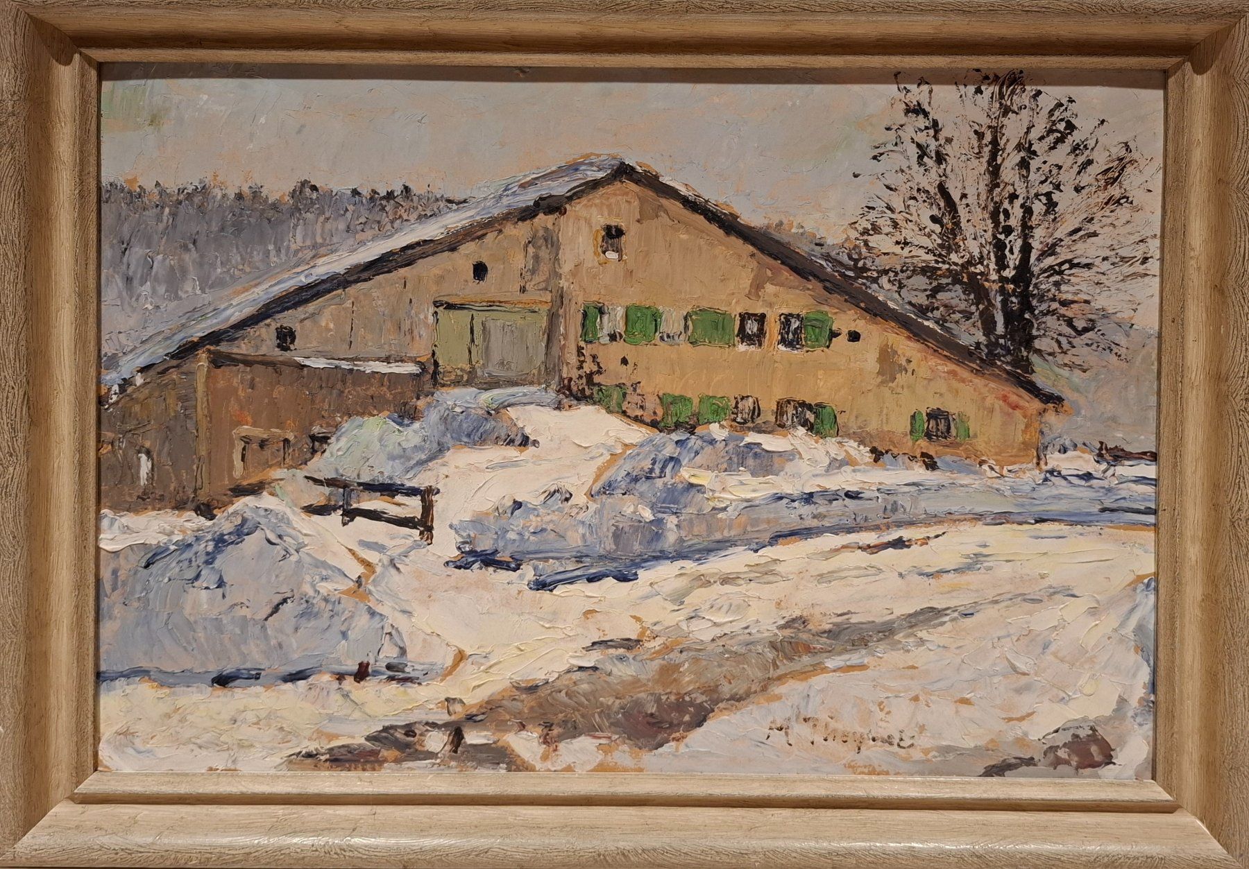 Gemälde: Winterlandschaft Bauernhof M.?? signiert Gemälde – Gebraucht aus Lützelflüh-Goldb von holdrio011