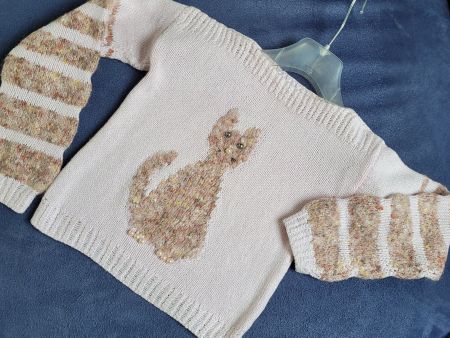 Kinderpulli mit Katzenmotiv