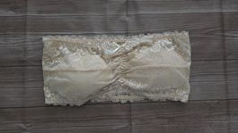 🆕 Spitzen-Bandeau-Top - XL - Trägerloser BH in Nude