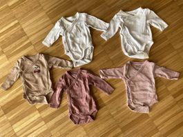 5 Baby Girl Long Sleeve Romper Bodysuit Sizes 50 - 55 sizes