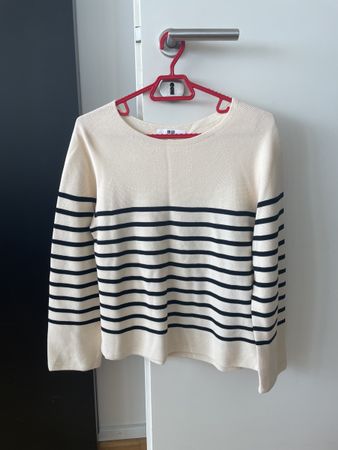 Uniqlo Pullover striped cream black size S