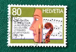 Nr.729  mit Stempel 100 j. Schutz der Lit.u.Kunst 1986   