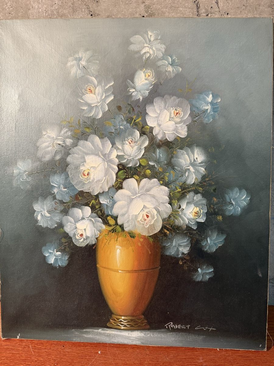 Tele & Cornici: Tableau de fleurs blanches sur étoiles – Usato da Lausanne venduto da vas_mbk2 1